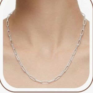 925 Sterling Silver Paperclip Chain Necklace